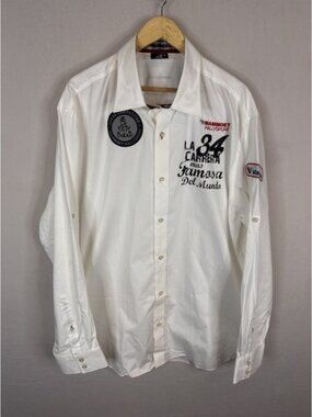 Mammoet Rallysport Dakar Competitor Shirt Mens 3XL White Cotton Button Up Racing